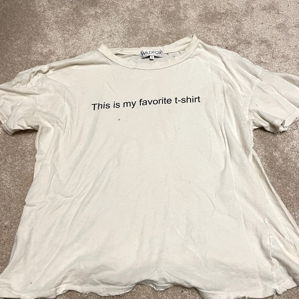 RARE Vintage Wildfox Distressed “This Is My Favorite T-Shirt” Graphic Tee